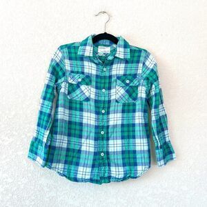 Crewcuts Boys Plaid Long Sleeve Button Down Shirt, Size 4-5Y